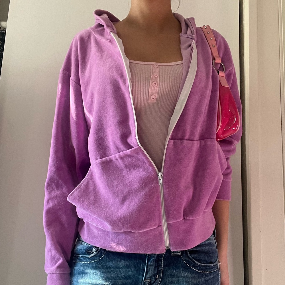 Purple Velour Hoodie